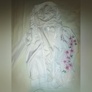 White floral print empyre Zip up hoodie